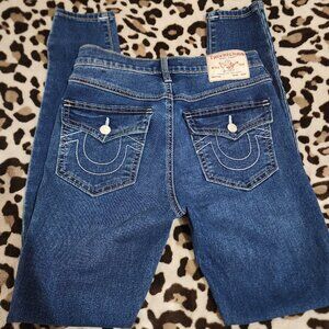 True Religion Halle High Rise Skinny Jeans Women's Size 25 x 28 Medium Wash